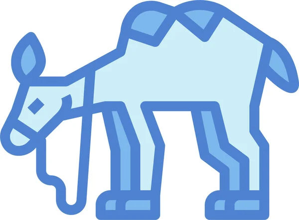 骆驼动物园动物图标充盈 轮廓风格 — 图库矢量图片