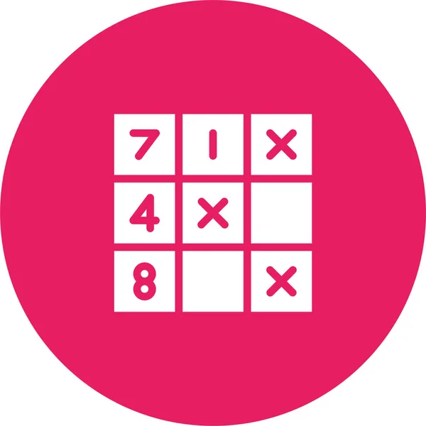 Mathe Puzzle Ikone Flachen Stil — Stockvektor