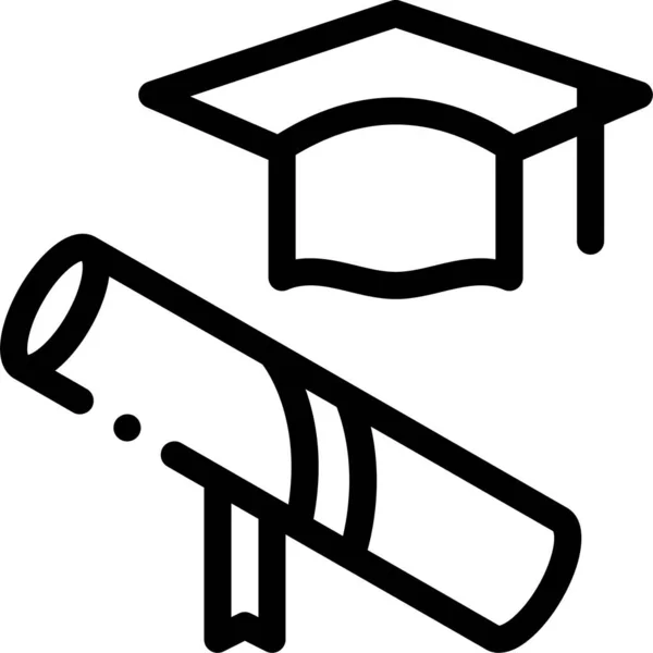 Akademi Attribut Pedagogik Ikon Konturstil — Stock vektor