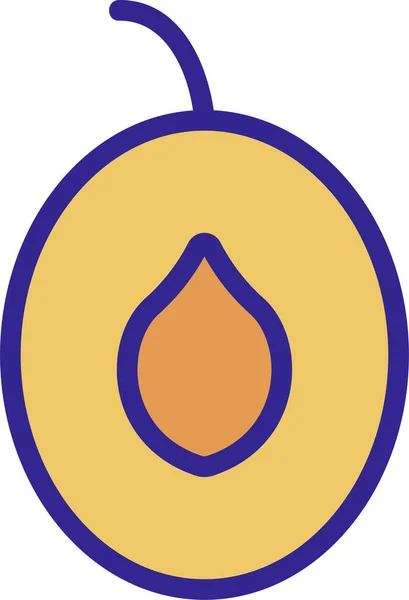 Icono Del Esquema Fruta Ósea Categoría Bebidas Alimenticias — Archivo Imágenes Vectoriales