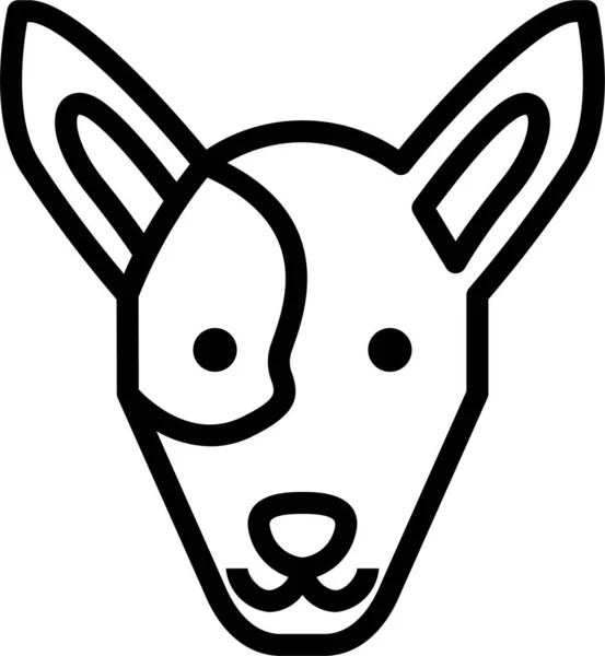 斗牛犬犬图标 轮廓风格 — 图库矢量图片