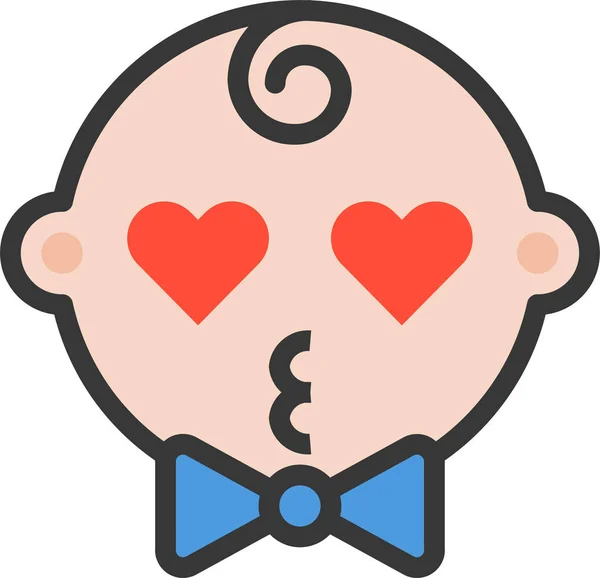 Baby Emoji Emoticon Symbol Stil Mit Gefüllten Umrissen — Stockvektor