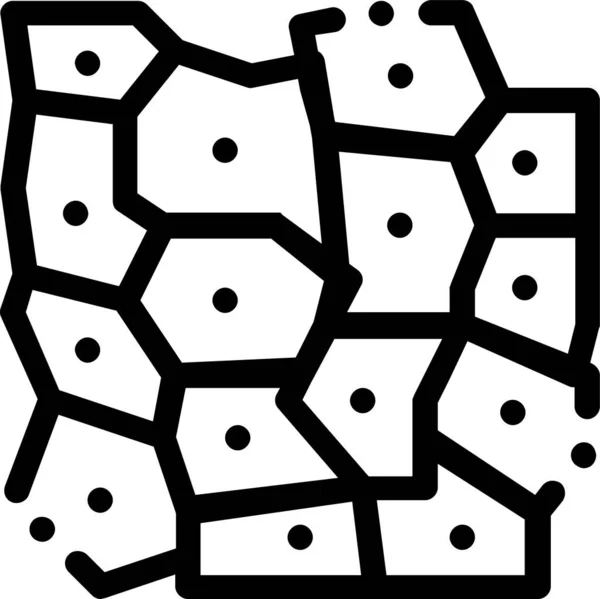 Mikroskopická Ikona Derm Buňky Stylu Osnovy — Stockový vektor