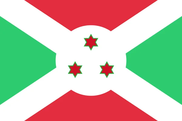 Burundi Country Flag Icon Flat Style — Stock Vector