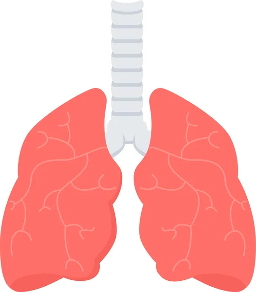 Lungen Anatomie Krebs Ikone Flachen Stil — Stockvektor