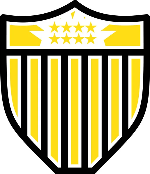 Amerikanisches Pseurity Shield Symbol Ausgefüllten Outline Stil — Stockvektor