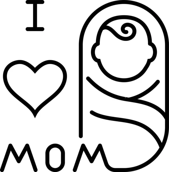 Bebek Kalbi Anneler Günü Kategorisinde Ikon — Stok Vektör