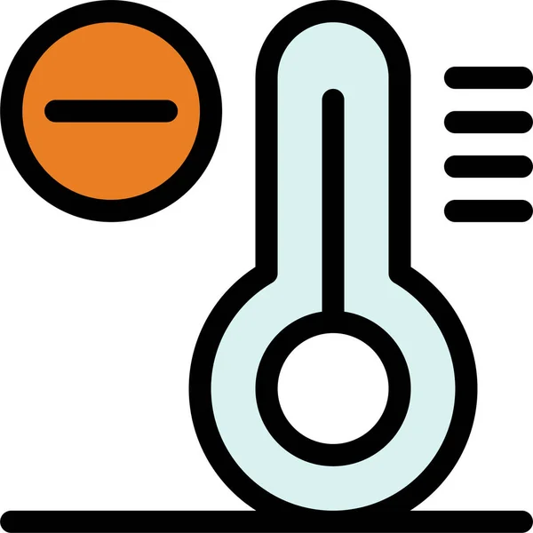 Icono Temperatura Disminución Del Clima — Vector de stock