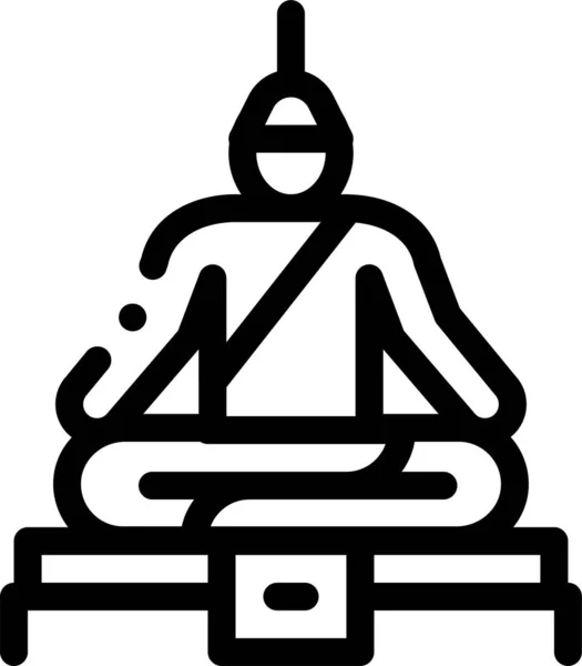 Buddha Religion Icono Religioso Categoría Cultura Comunidades — Vector de stock