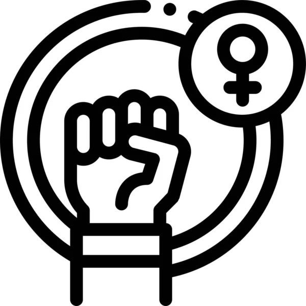 Female Feminism Fist Icon — Stock Vector