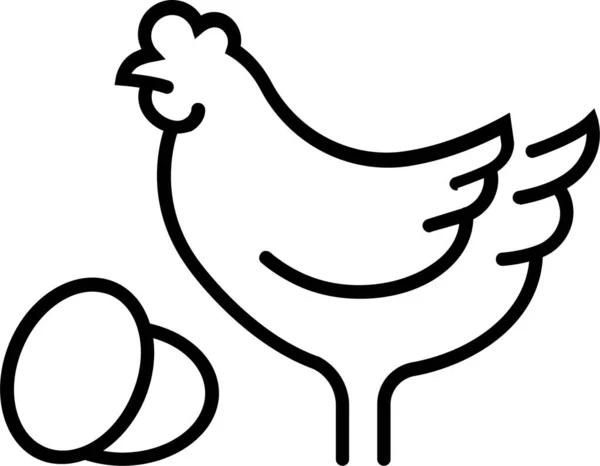 Animal Poulet Oeuf Icône — Image vectorielle