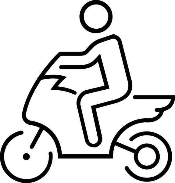 Biker Motorcycle Person Icon — Stock Vector