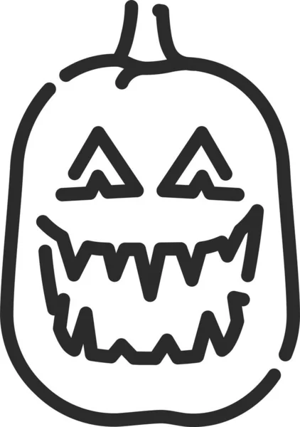 Raccapricciante Icona Horror Halloween Stile Contorno — Vettoriale Stock