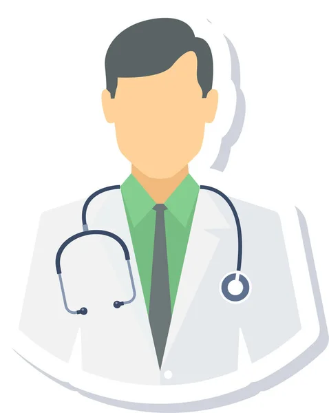 Médico Experto Icono Masculino Estilo Plano — Vector de stock