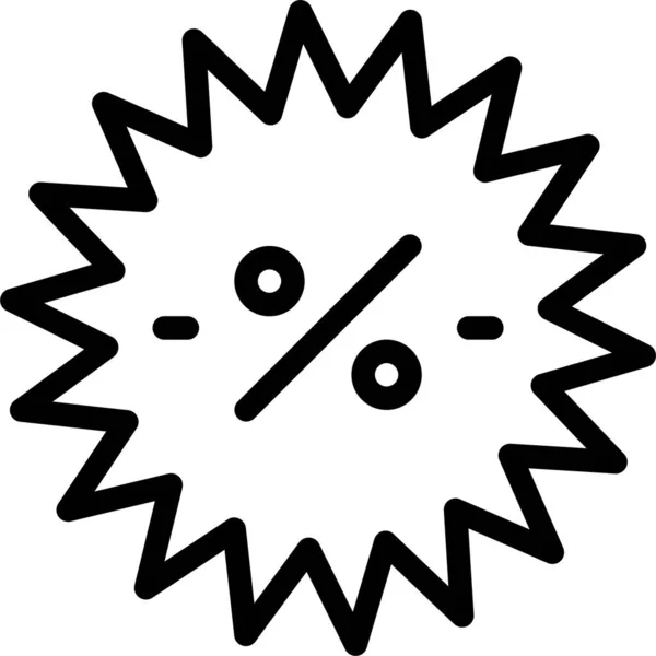 Korting Aanbieding Percentage Pictogram Schema Stijl — Stockvector