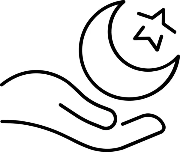 Islam Religión Mano Icono — Vector de stock