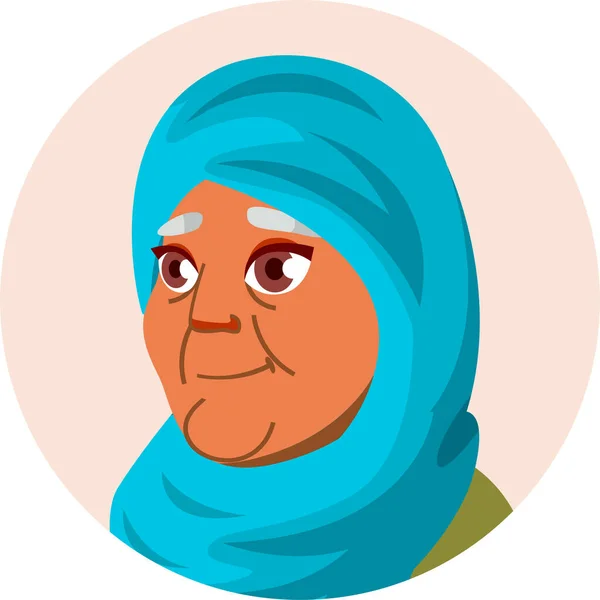 Icône Expression Avatar Arabe Dans Style Plat — Image vectorielle