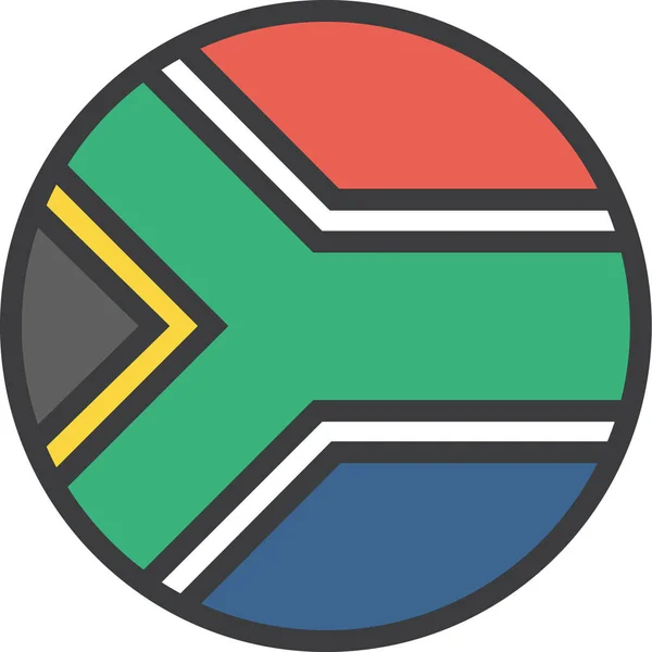 África Icono Del País Africano Estilo Contorno Lleno — Vector de stock