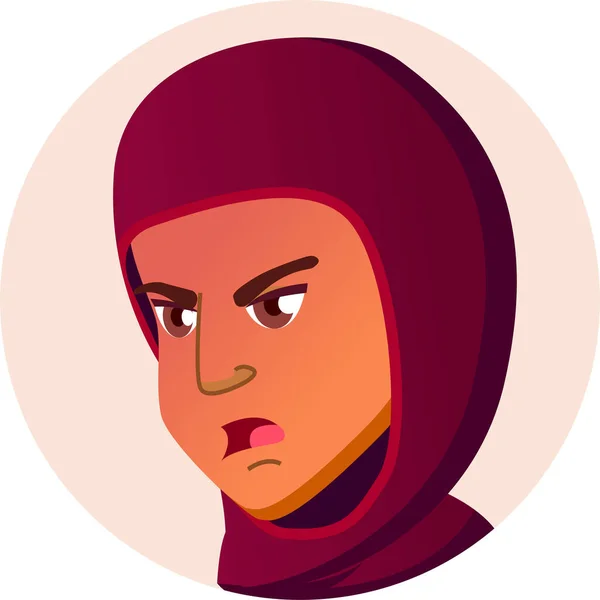Arabische Avatar Emotionsymbole Flachen Stil — Stockvektor