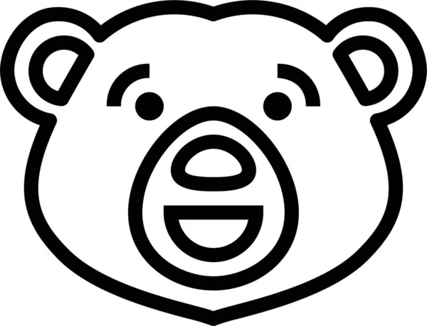 Икона Млекопитающего Медведя Стиле Наброска — стоковый вектор