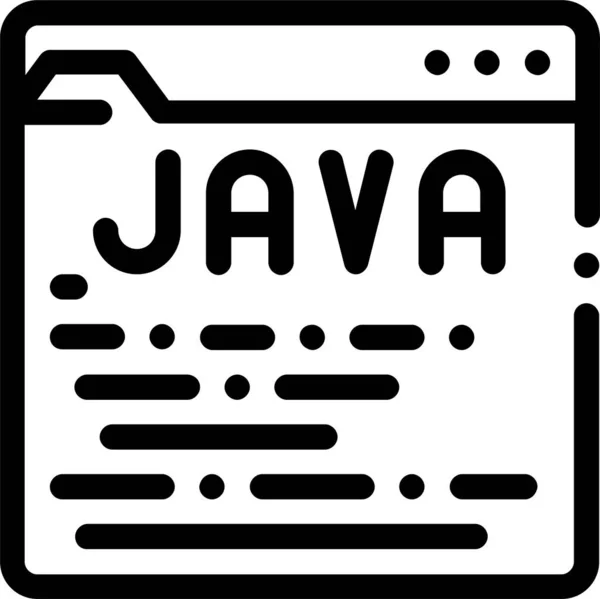 以轮廓形式编码Java语言图标 — 图库矢量图片