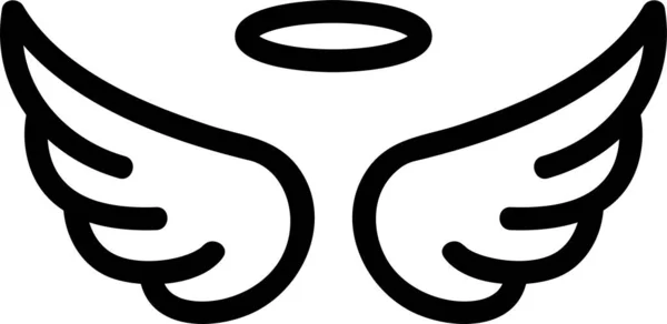 Engel Vogel Kontur Symbol — Stockvektor