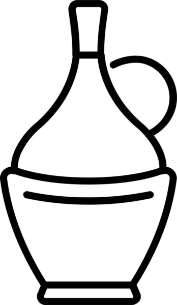 Alcohol Fles Dranken Pictogram Omtrek Stijl — Stockvector