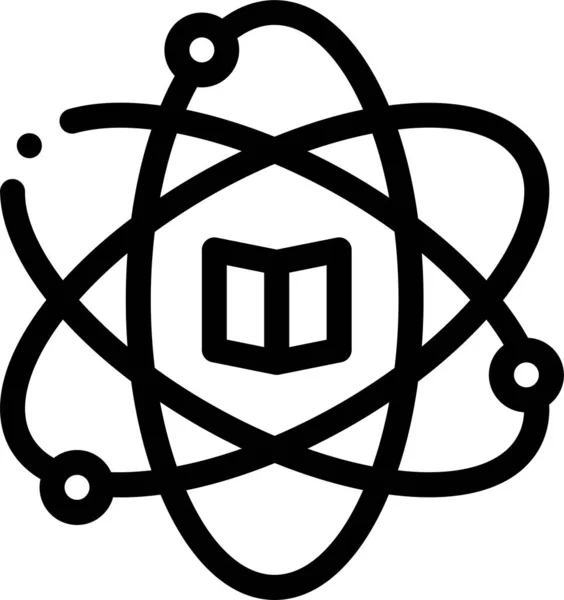 Значок Хімії Атомів Академії Стилі Контурів — стоковий вектор