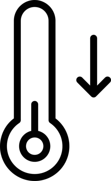 Koude Daling Daling Pictogram Omtrek Stijl — Stockvector