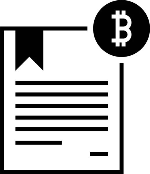 Ícone Certificado Certificado Certificado Bitcoin Estilo Sólido — Vetor de Stock