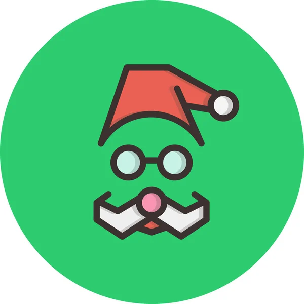 Cap Christmas Claus Icon Filled Outline Style — Stock Vector