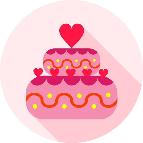 Pastel Celebración Postre Icono Estilo Plano — Archivo Imágenes Vectoriales