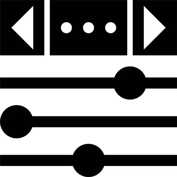 Schaltfläche Komponenten Equalizer Symbol Solidem Stil — Stockvektor