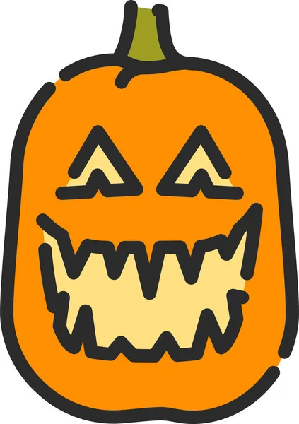 Espeluznante Icono Horror Halloween Estilo Contorno Lleno — Vector de stock