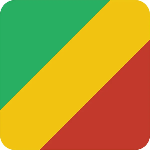 Congo Country Flag Icon Flat Style — стоковий вектор