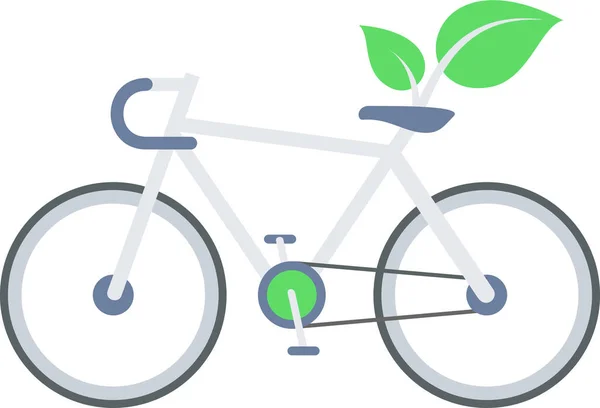 Bicyclette Bio Icône Cycle Dans Style Plat — Image vectorielle