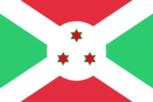 Burundi Ülke Bayrağı Simgesi Düz Stil — Stok Vektör