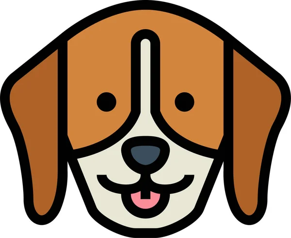 填充轮廓风格的小猎犬宠物图标 — 图库矢量图片