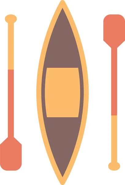 Canoe Olympics Slalom Icon Flat Style — Stock Vector