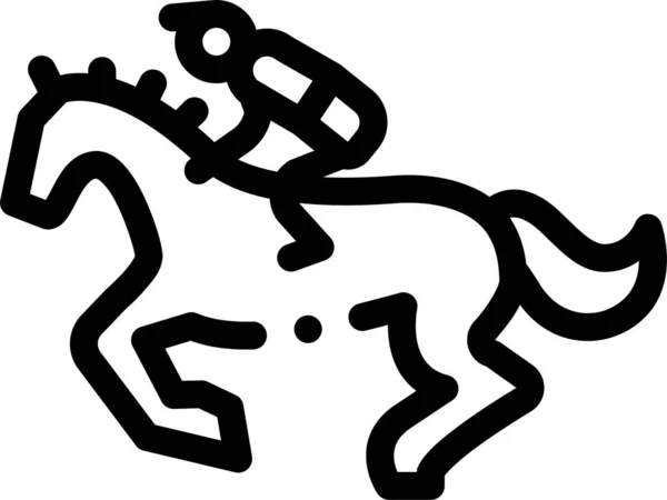 Dier Paardensport Spel Pictogram — Stockvector