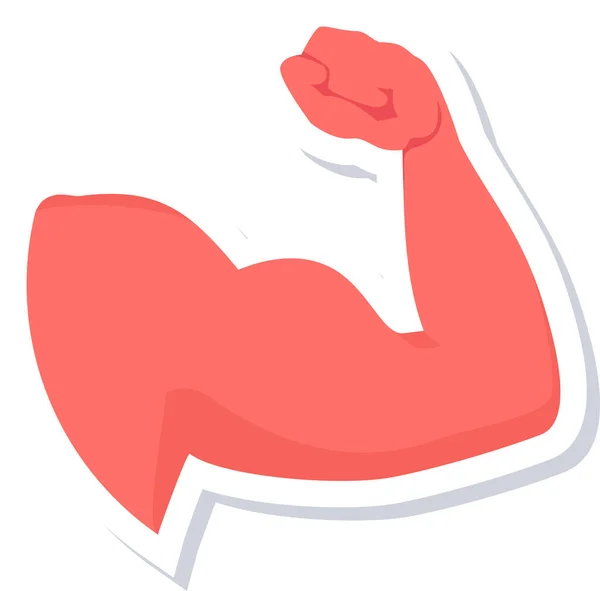 Icône Muscle Bras Sain Dans Style Plat — Image vectorielle