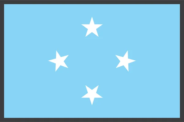 Land Vlag Micronesia Pictogram Gevulde Outline Stijl — Stockvector