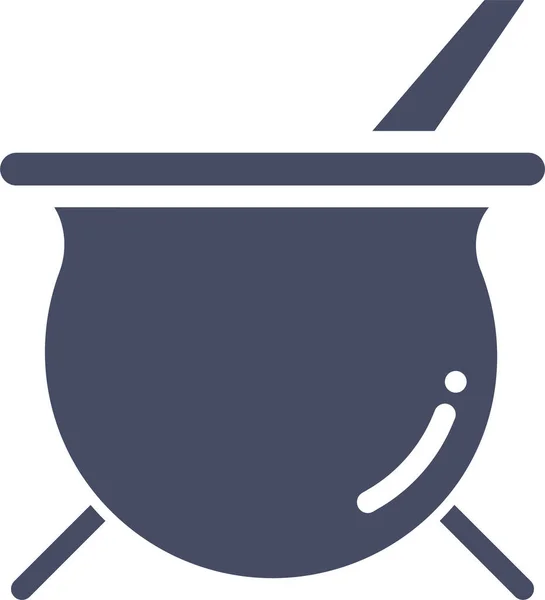 Kocioł Gotować Kuchnia Ikona Stałym Stylu — Wektor stockowy