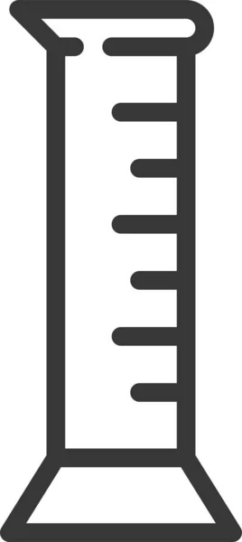 Значок Скляного Посуду Циліндрового Обладнання Контурному Стилі — стоковий вектор