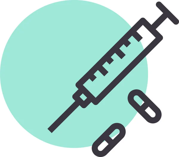 Иконка Инъекций Лекарств Стиле Заполненного Контура — стоковый вектор