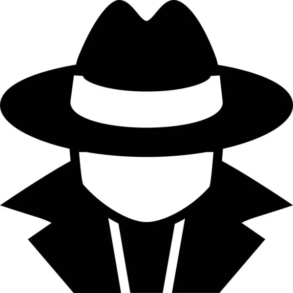 Анонімний Значок Злочинного Хакера Твердому Стилі — стоковий вектор