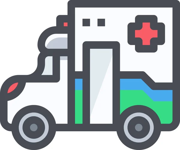 Ambulane Car Hospital Icon Filled Outline Style — Stock Vector