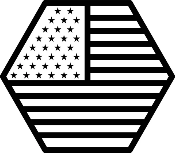 Icono Bandera País América Estilo Esquema — Vector de stock