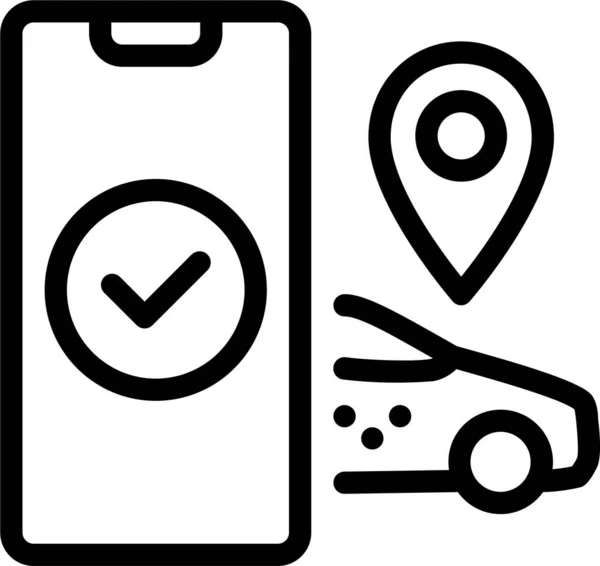 App Symbol Für Taxiortung Umrissen — Stockvektor