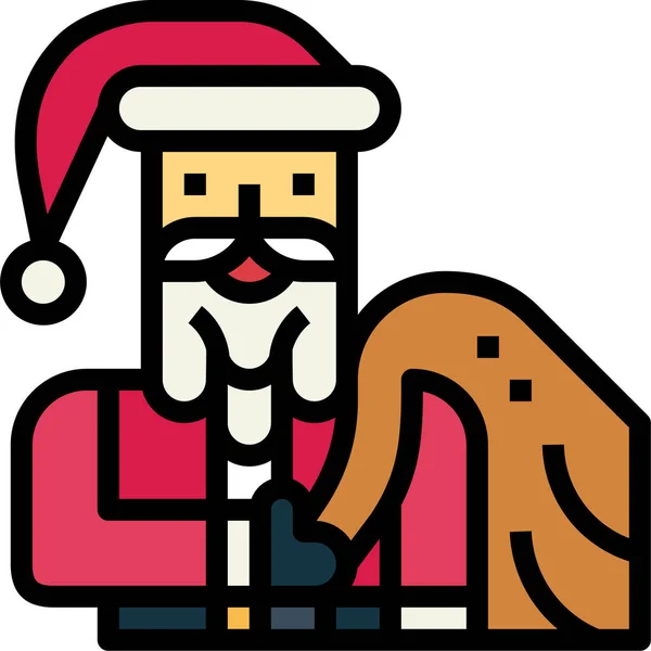 Kerstmis Kerstmis Claus Pictogram — Stockvector